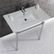 Fauceture KVPB3722711 37" Console Sink with Stainless Steel Legs (Single Faucet Hole), White/Polished Chrome KVPB3722711 - alternate 4